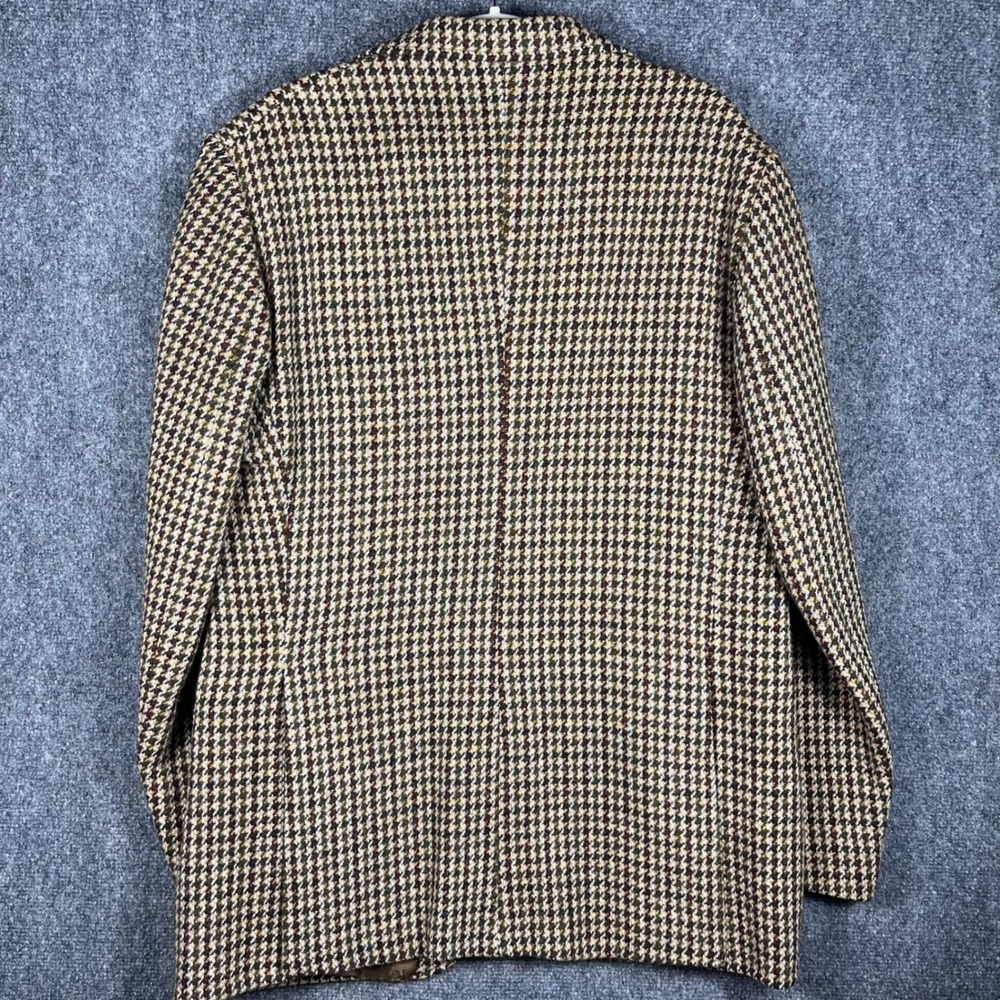 Dunn & Co Harris Tweed Sport Coat Mens 42 Brown Green Wool Check Blazer Vintage - Picture 2 of 14
